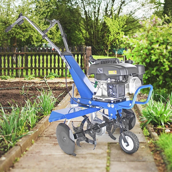 Hyundai 150cc 56cm Petrol Garden Tiller, Cultivator, Rotovator and Rototiller 4-Stroke 2.7kW 6 x 4 Blades | HYT150
