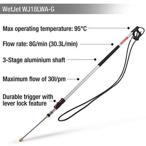 WetJet 18ft Aluminium High Pressure Telescopic Lance | WJ18LWA-G