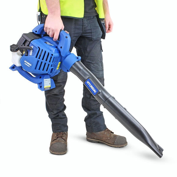 Hyundai 26cc 3-in-1 Petrol Leaf Blower, Garden Vac & Shredder, 157mph Air Speed, 40L Collection Bag | HYBV2600X