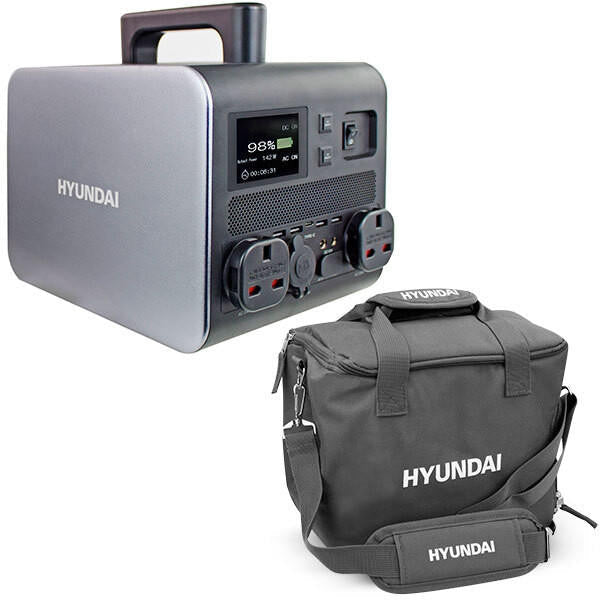 Hyundai HPS-600 Portable Power Station & Protective Carry/Shoulder Bag