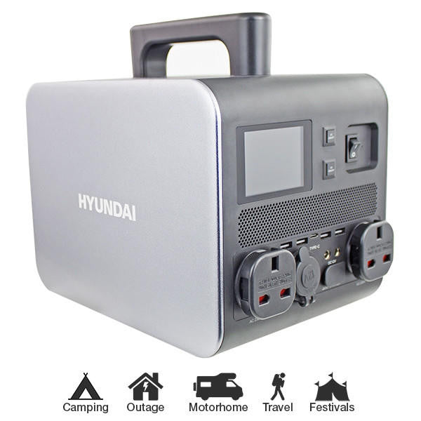 Hyundai HPS-600 Portable Power Station & Protective Carry/Shoulder Bag
