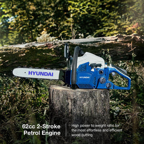 Hyundai 20" 50cm 62cc Petrol Chainsaw, 2-Stroke Easy-Start | HYC6200X