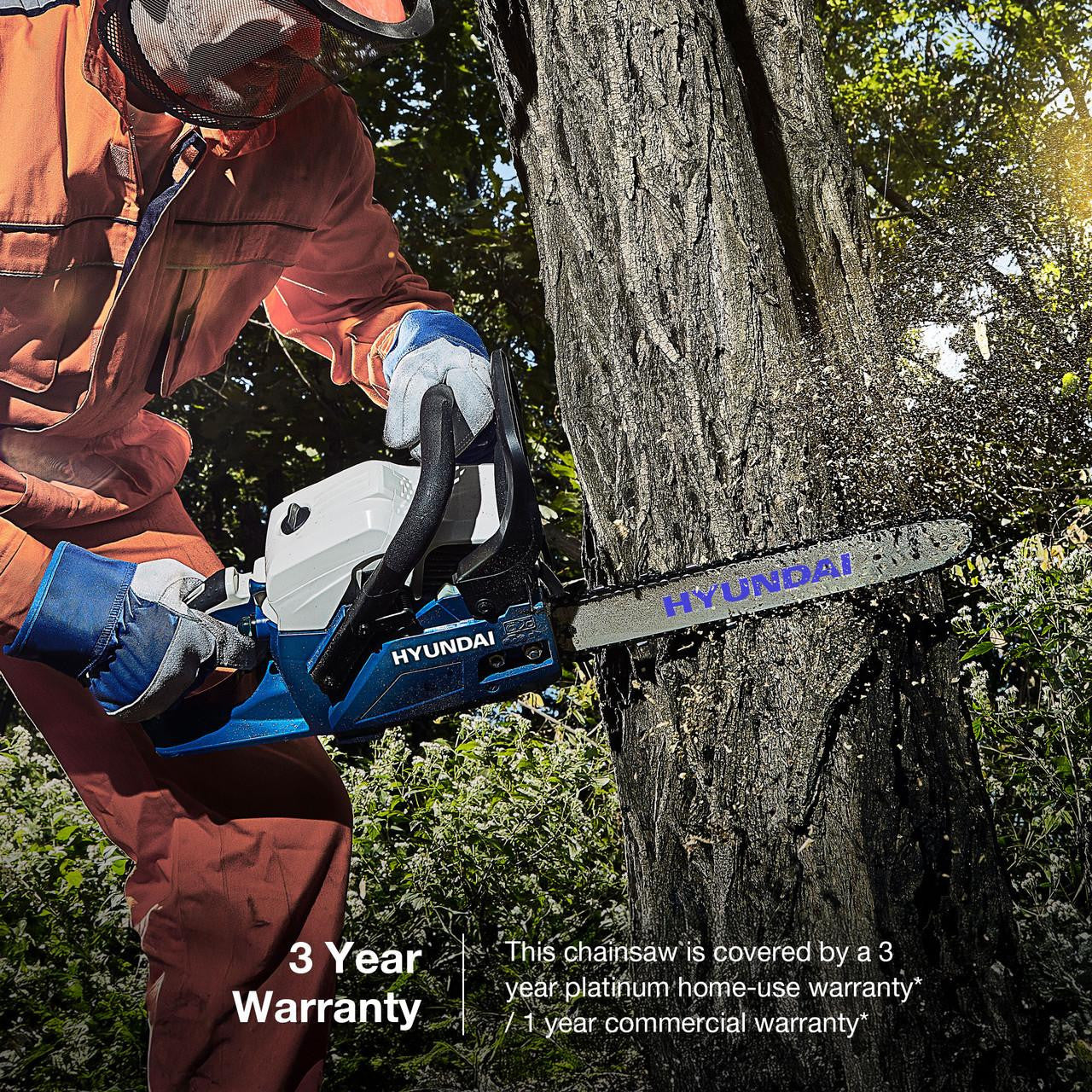 Hyundai 20" 50cm 62cc Petrol Chainsaw, 2-Stroke Easy-Start | HYC6200X