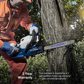 Hyundai 20" 50cm 62cc Petrol Chainsaw, 2-Stroke Easy-Start | HYC6200X
