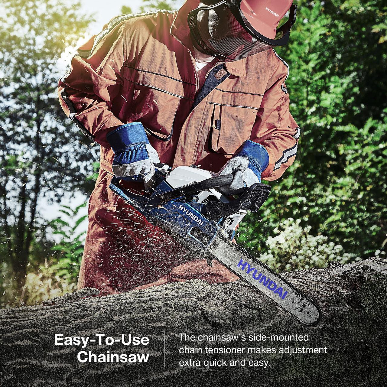 Hyundai 20" 50cm 62cc Petrol Chainsaw, 2-Stroke Easy-Start | HYC6200X