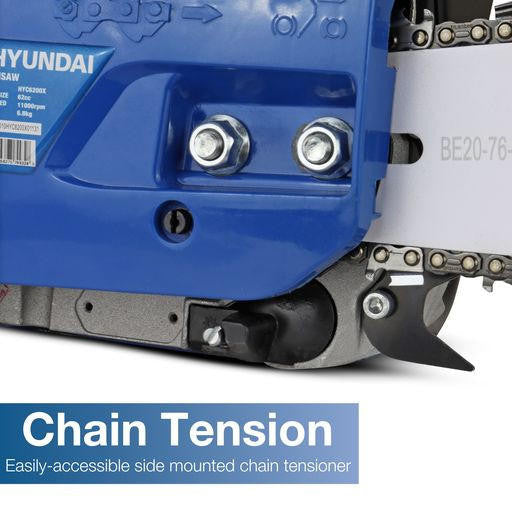 Hyundai 20" 50cm 62cc Petrol Chainsaw, 2-Stroke Easy-Start | HYC6200X