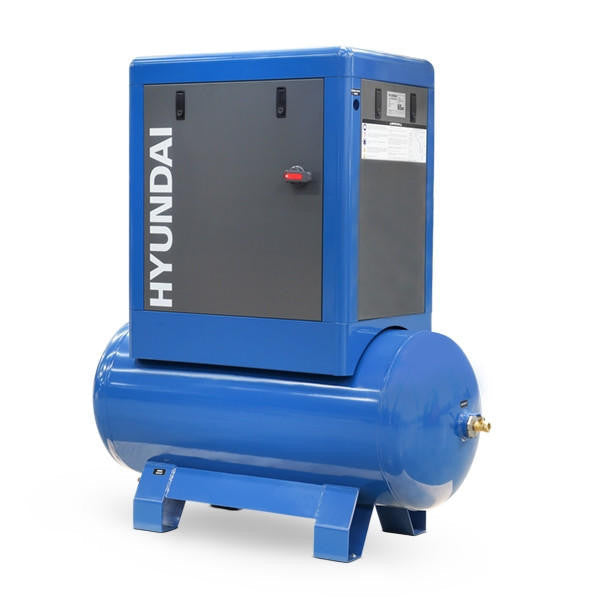 Hyundai 10hp 300L Heavy-Duty Industrial Screw Air Compressor, 400v, Quiet Running | HYSC100300