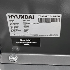 Hyundai 196cc 300kg Petrol Tracked Mini Dumper Power Barrow Transporter | HYTD300