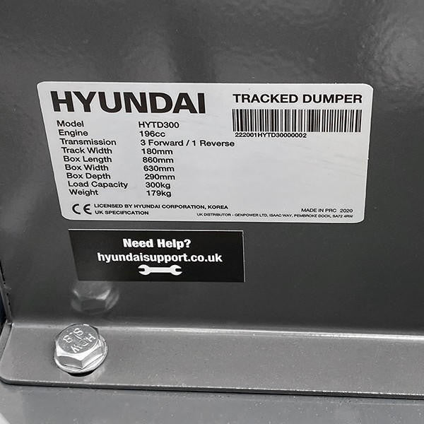 Hyundai 196cc 300kg Petrol Tracked Mini Dumper Power Barrow Transporter | HYTD300