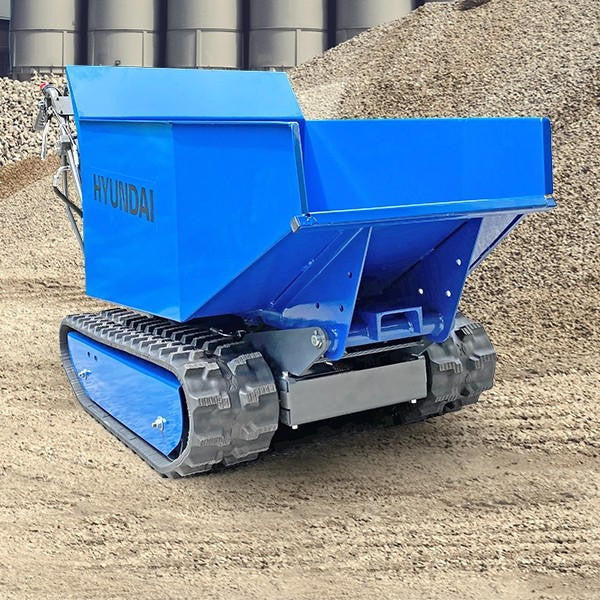 Hyundai 196cc 500kg Petrol Tracked Mini Dumper Power Barrow Transporter | HYTD500