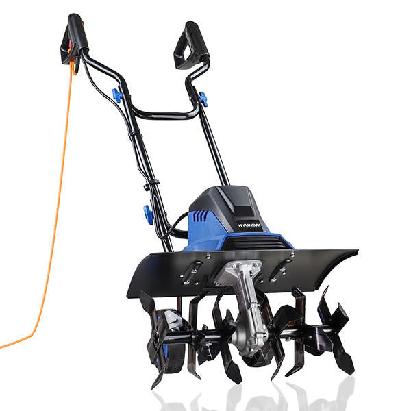 Hyundai 1500W 45cm Electric Garden Tiller, Cultivator, Rotovator and Rototiller 4 x 6 Blades | HYT1500E