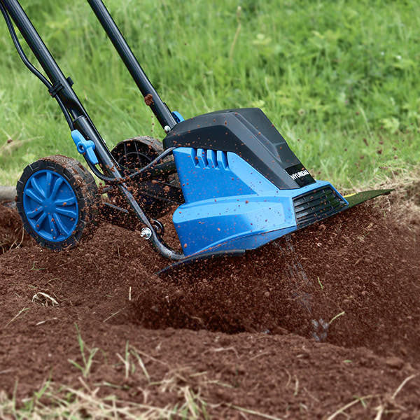 Hyundai 1500W 45cm Electric Garden Tiller, Cultivator, Rotovator and Rototiller 4 x 6 Blades | HYT1500E