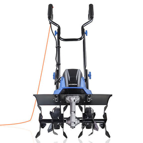 Hyundai 1500W 45cm Electric Garden Tiller, Cultivator, Rotovator and Rototiller 4 x 6 Blades | HYT1500E