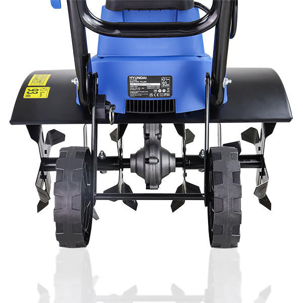 Hyundai 1500W 45cm Electric Garden Tiller, Cultivator, Rotovator and Rototiller 4 x 6 Blades | HYT1500E