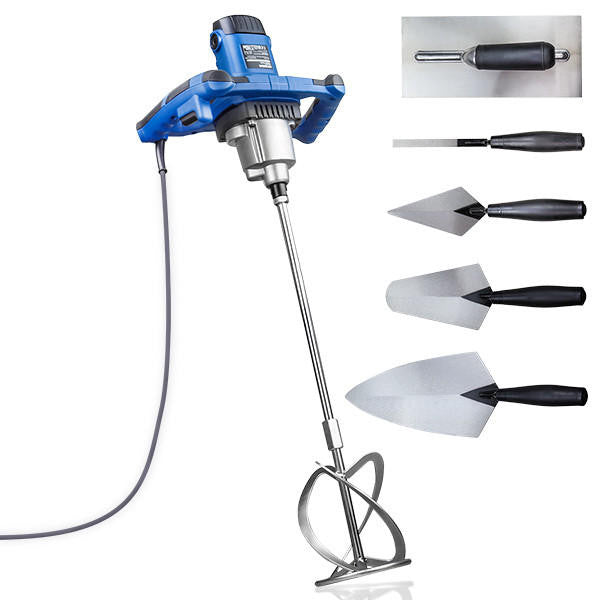 Hyundai 1600W Electric Paddle Mixer 5 Piece Trowel Set 230v 240v | HYPM1600E