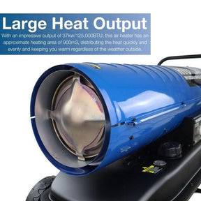 Hyundai 125,000BTU / 37kW Diesel or Kerosene Space Heater, 900m3 Coverage, Thermostat | HY125DKH