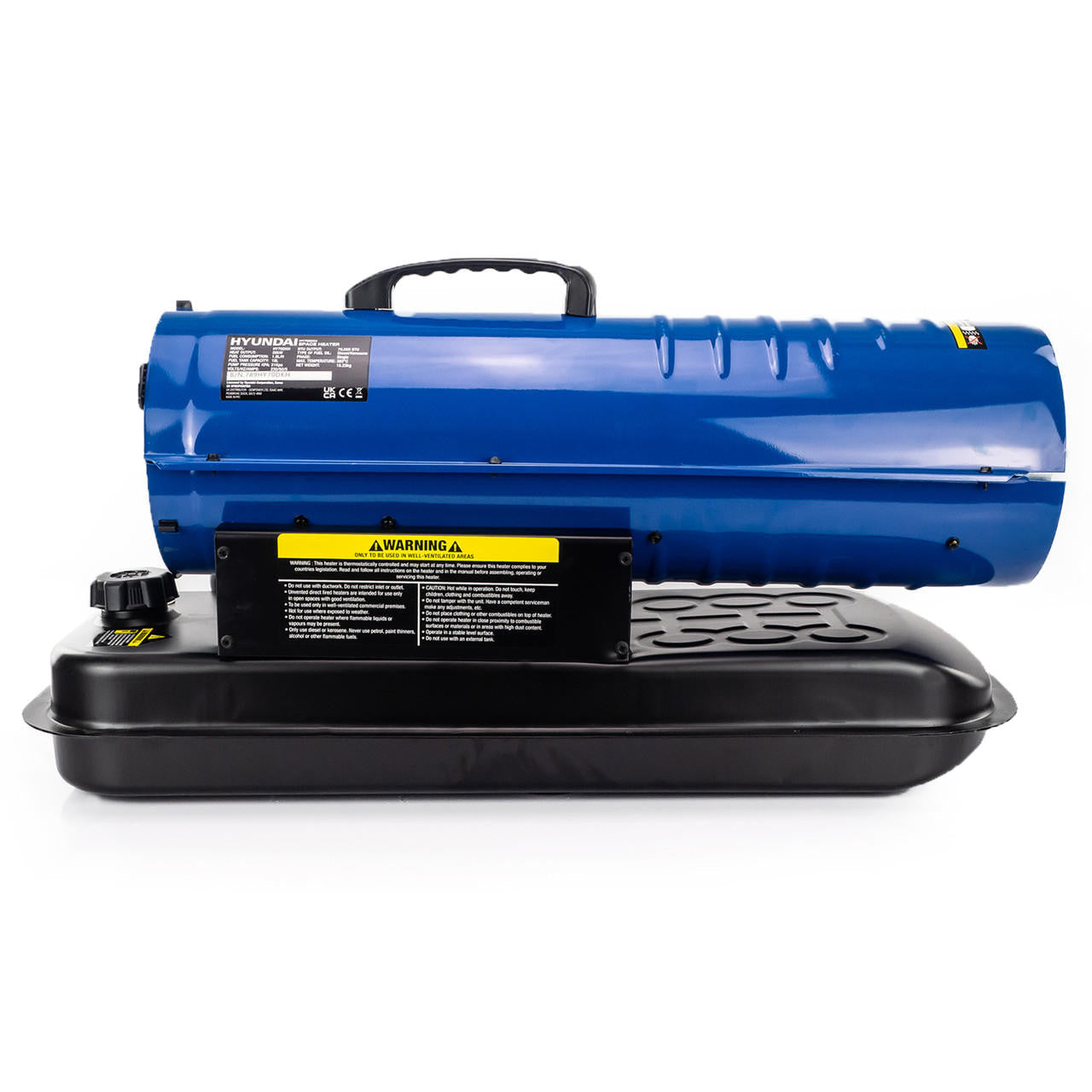 Hyundai 70,000BTU / 20kW Diesel or Kerosene Space Heater, 496m3 Coverage, Thermostat | HY70DKH