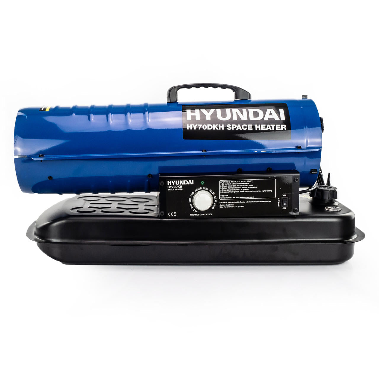 Hyundai 70,000BTU / 20kW Diesel or Kerosene Space Heater, 496m3 Coverage, Thermostat | HY70DKH