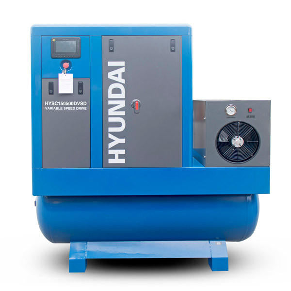 Hyundai 15hp 500L Permanent Magnet Screw Air Compressor with Dryer and Variable Speed Drive | HYSC150500DVSD