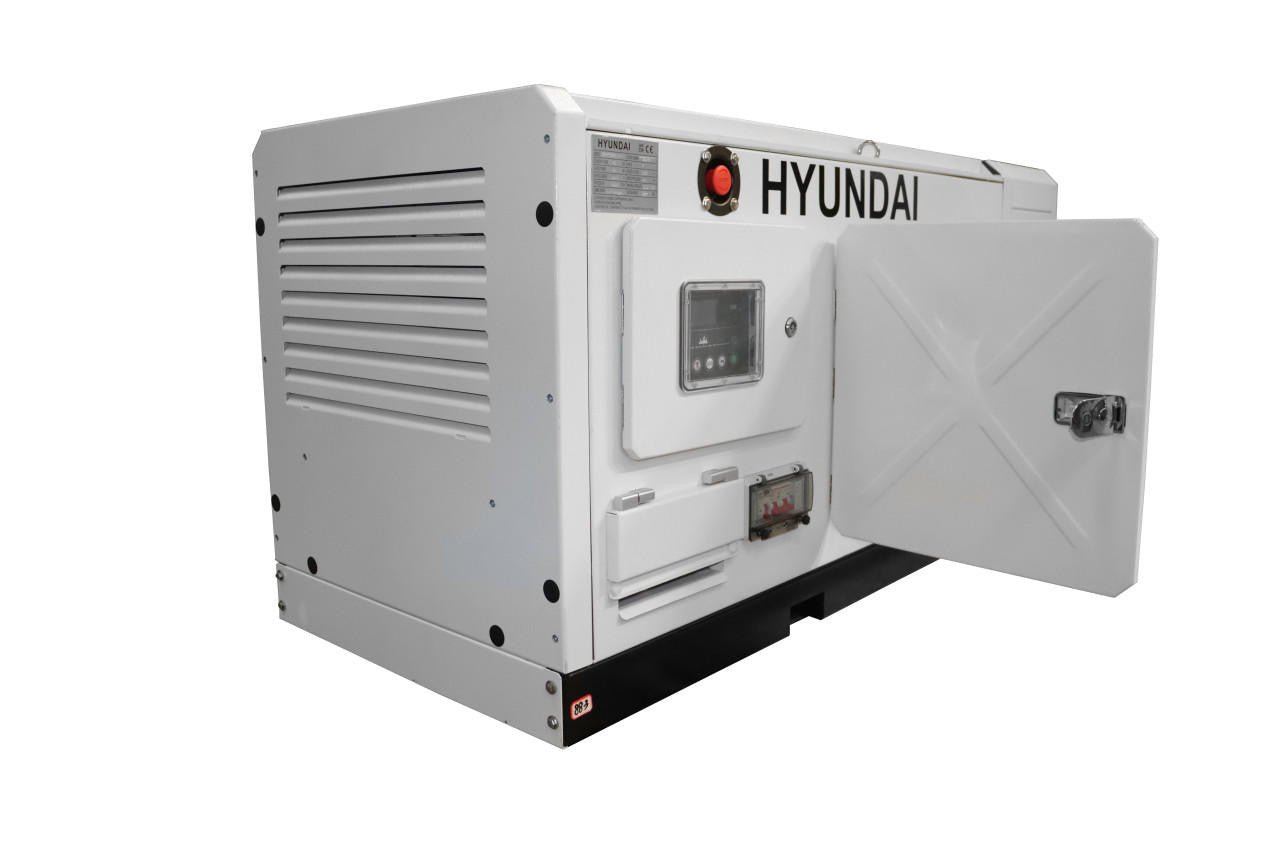 Hyundai 17kW / 20.4kVA* Compact Diesel Generator, Slow-running 1500rpm, 230v Single Phase Genset with Silenced Canopy | DHY18COM-1