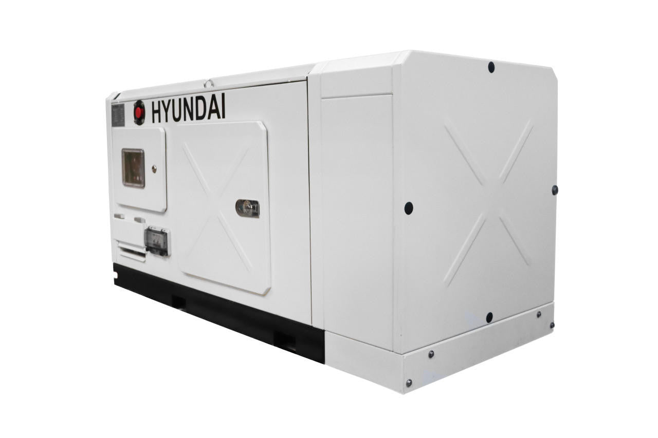 Hyundai 17kW / 20.4kVA* Compact Diesel Generator, Slow-running 1500rpm, 230v Single Phase Genset with Silenced Canopy | DHY18COM-1