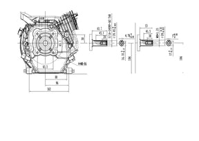 Hyundai 212cc 7hp 3/4'' 19.05mm Electric-Start Horizontal Straight Shaft Petrol Replacement Engine, 4-Stroke, OHV | IC210XE-19