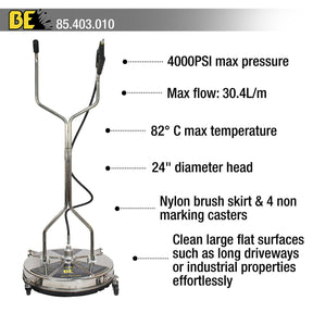 Hyundai 4000psi 420cc 15L/min Petrol Pressure Washer & 24" Flat Surface Cleaner | HYW4000P + 85.403.010