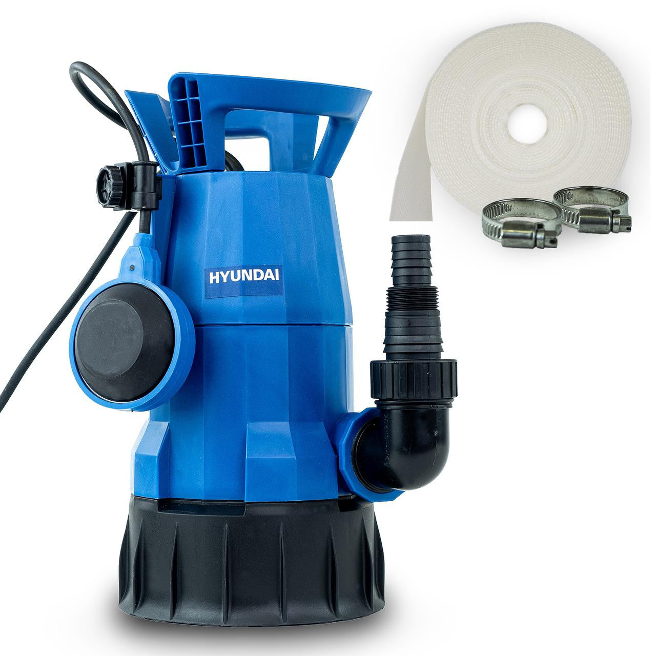 Hyundai 550w Submersible Pump, 25-32mm 1-1/2" Hose, Clean and Dirty Water Sump Pump, 7m Lift | HYSP550CD