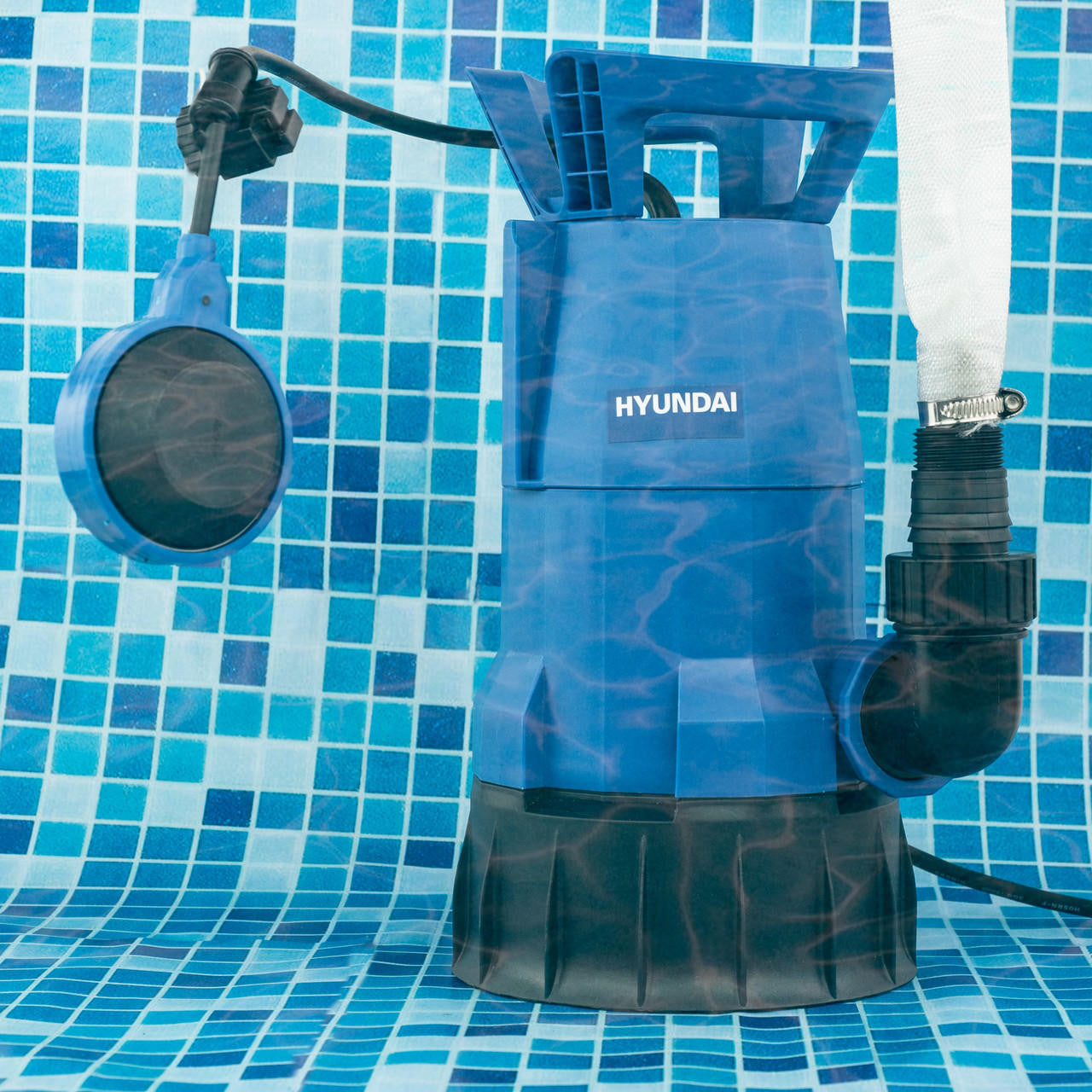 Hyundai 550w Submersible Pump, 25-32mm 1-1/2" Hose, Clean and Dirty Water Sump Pump, 7m Lift | HYSP550CD