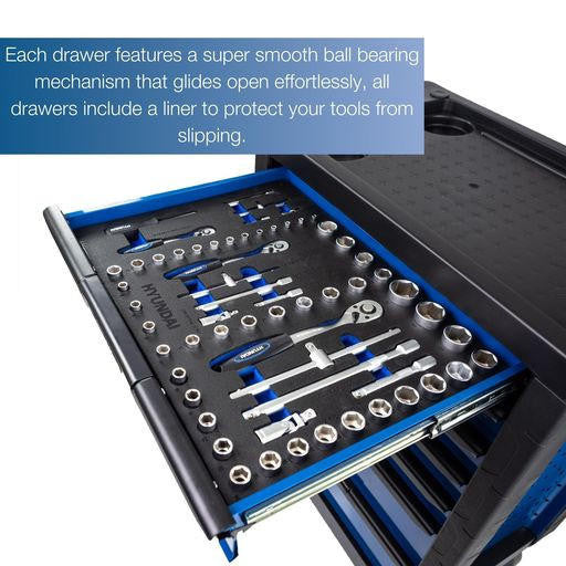 Hyundai Tool Chest 175 Piece 7 Drawer Castor Mounted Roller Cabinet | HYTC9006