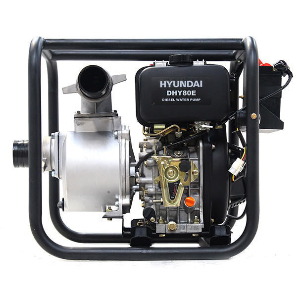Hyundai Diesel Water Pump Electric Start Commercial 60,000 L/HR + 2 Hoses