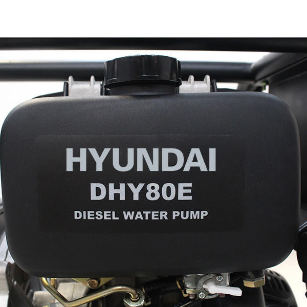 Hyundai Diesel Water Pump Electric Start Commercial 60,000 L/HR + 2 Hoses