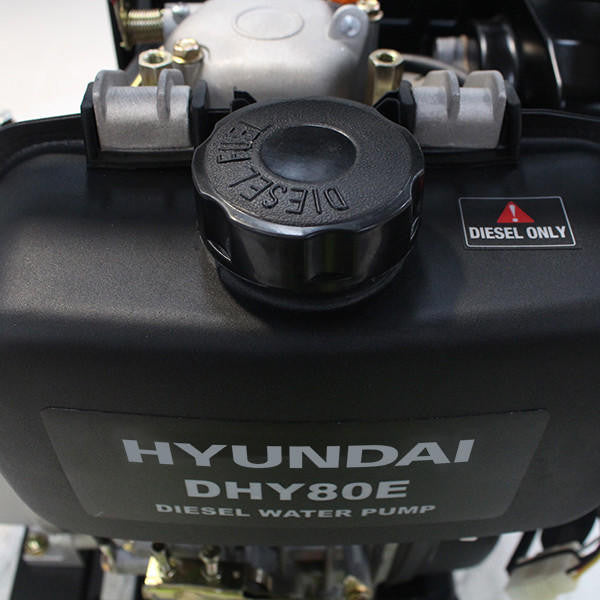 Hyundai Diesel Water Pump Electric Start Commercial 60,000 L/HR + 2 Hoses