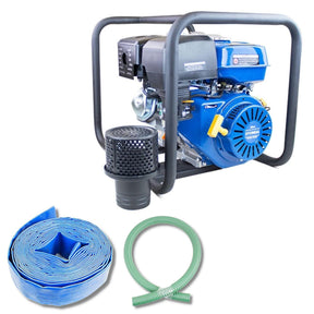 Hyundai Petrol Water Pump 100mm 750L/Min Portable, 45,000 L/HR 13hp + 2 Hoses