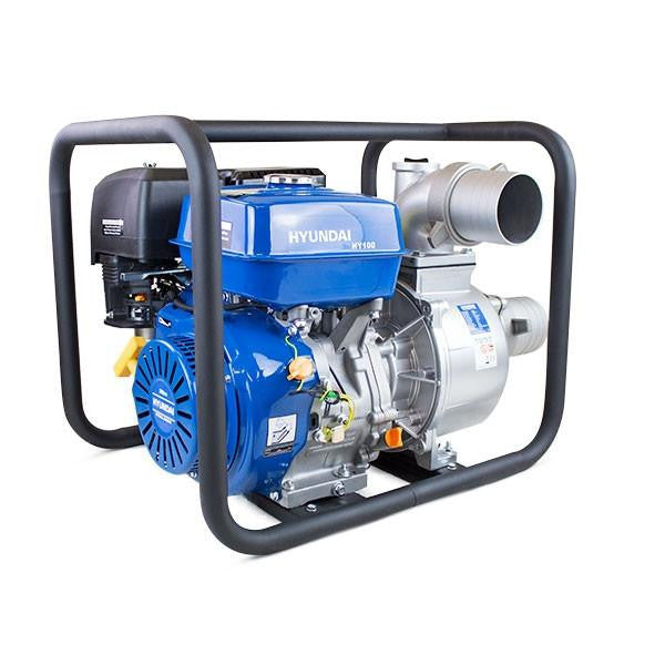 Hyundai Petrol Water Pump 100mm 750L/Min Portable, 45,000 L/HR 13hp + 2 Hoses