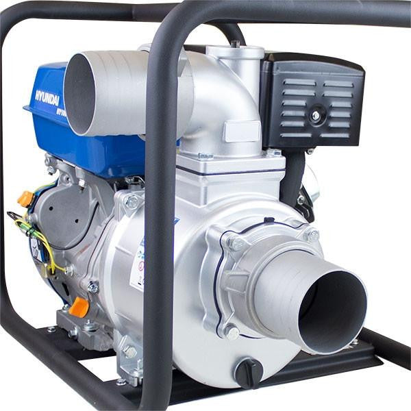 Hyundai Petrol Water Pump 100mm 750L/Min Portable, 45,000 L/HR 13hp + 2 Hoses