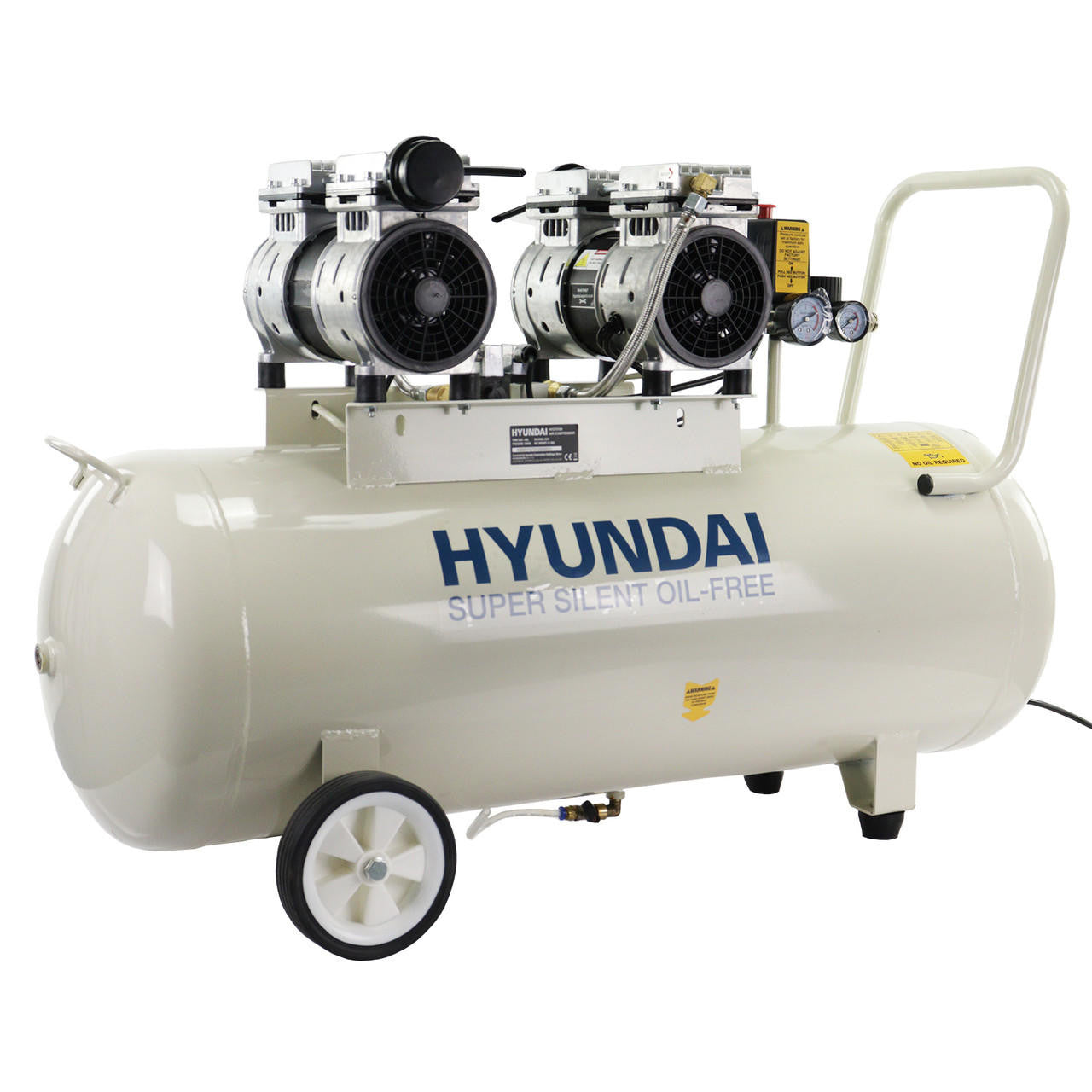Hyundai 1500W / 2HP 100L Oil Free Low Noise Electric Air Compressor 11CFM 145psi Direct Drive | HY275100