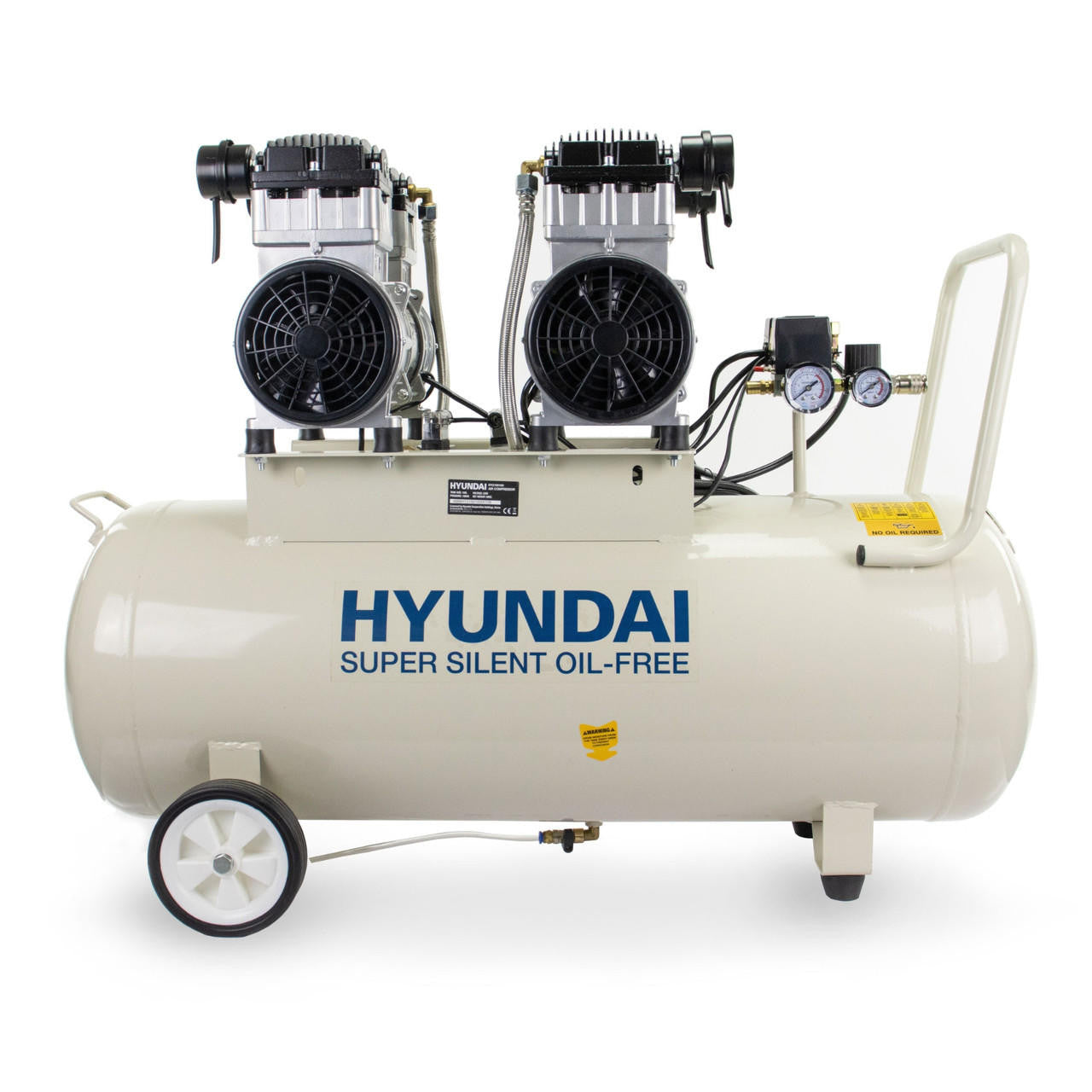 Hyundai 1500W / 4HP 100L Oil Free Low Noise Electric Air Compressor 22CFM 145psi Direct Drive | HY2150100
