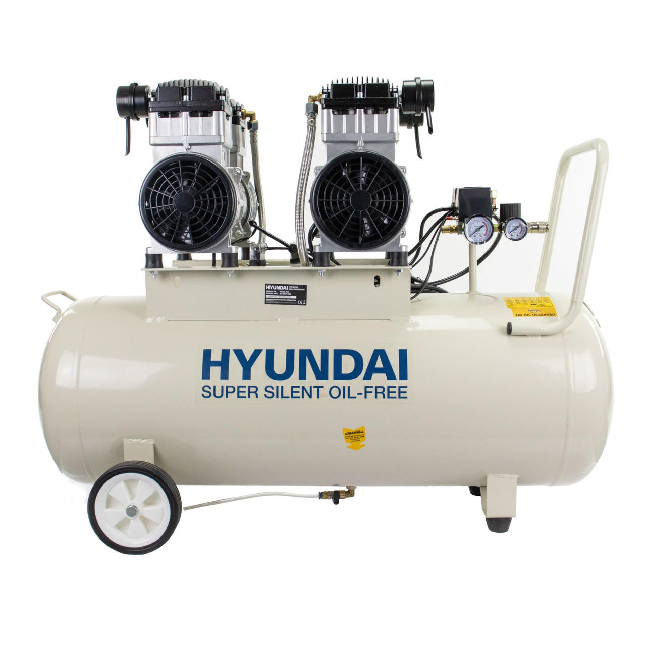 Hyundai 1500W / 4HP 100L Oil Free Low Noise Electric Air Compressor 22CFM 145psi Direct Drive | HY2150100