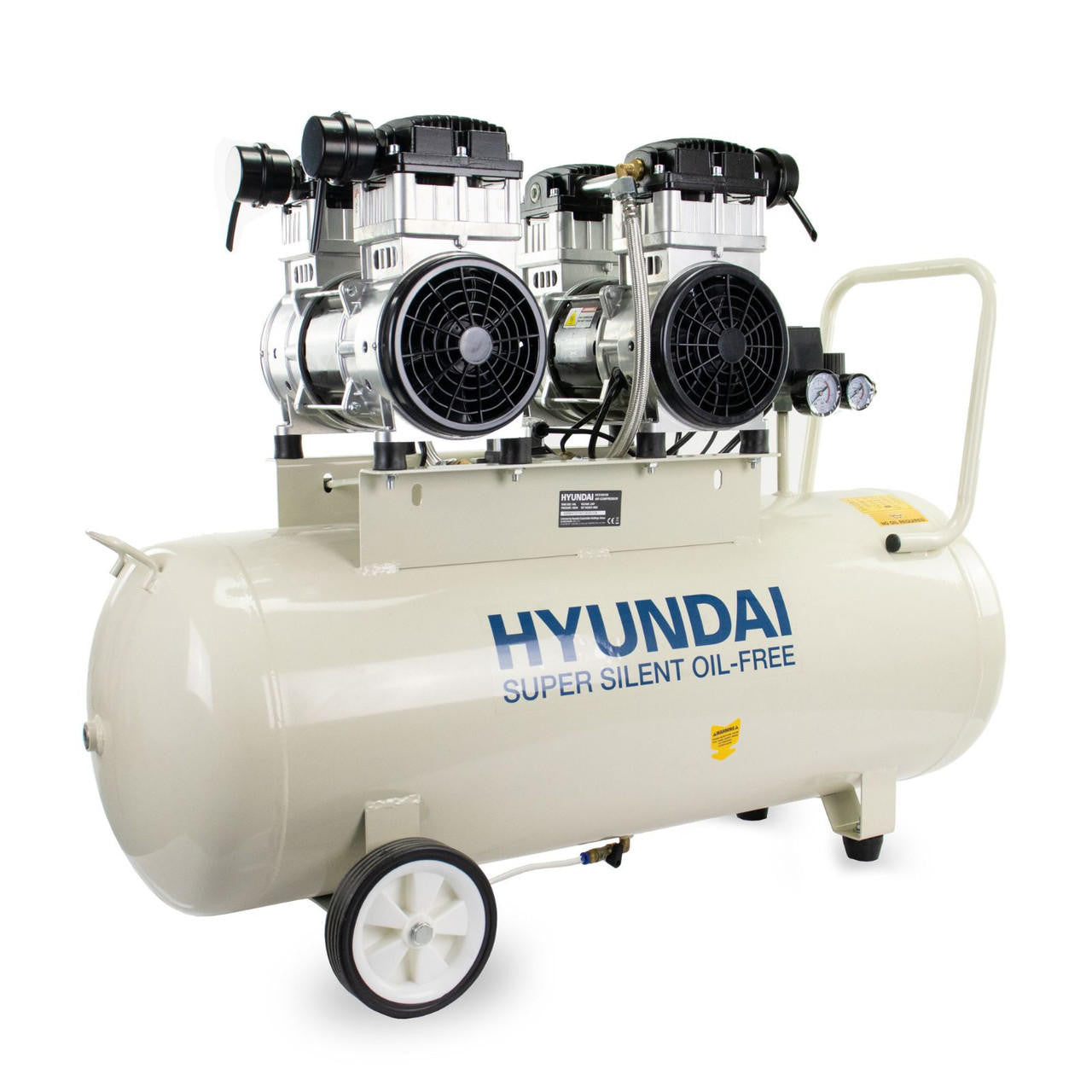 Hyundai 1500W / 4HP 100L Oil Free Low Noise Electric Air Compressor 22CFM 145psi Direct Drive | HY2150100