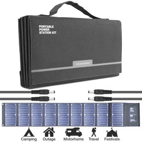 Hyundai HPS-300 Portable Power Station & Protective Carry/Shoulder Bag & 60W Portable & Foldable Solar Charger | HPS-300+CBB5830-1+H60