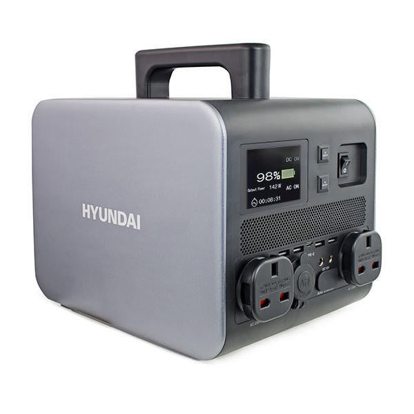 Hyundai HPS-300 Portable Power Station & Protective Carry/Shoulder Bag & 60W Portable & Foldable Solar Charger | HPS-300+CBB5830-1+H60