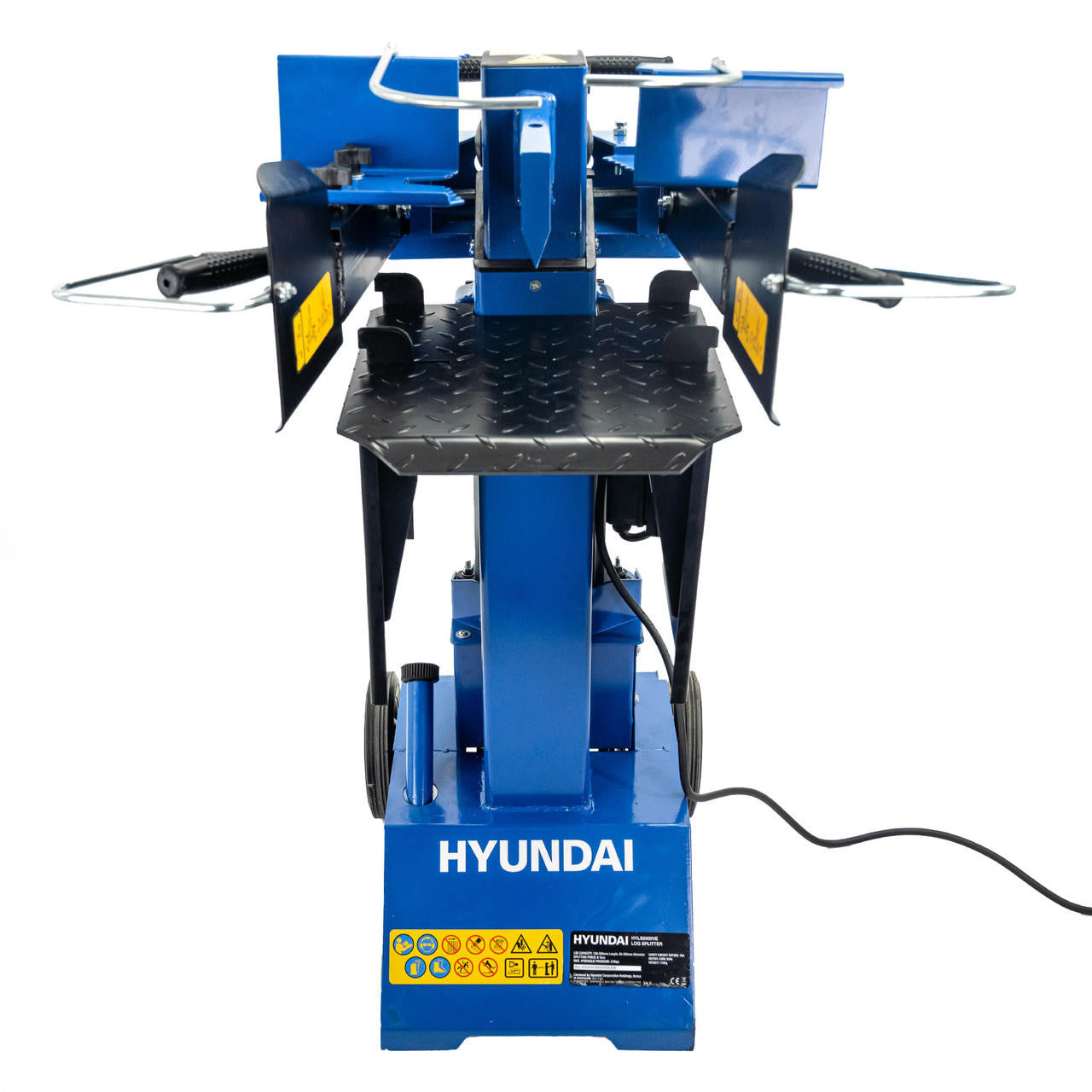 Hyundai 8 Tonne Vertical Electric Log Splitter with Hydraulic Ram, Dual Handle Control 550mm Length | HYLS8000VE