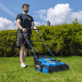 Hyundai 14” / 36cm 2 - in - 1 1600W Electric Lawn Scarifier and Aerator with 45L Collection Bag | HYSC1600E