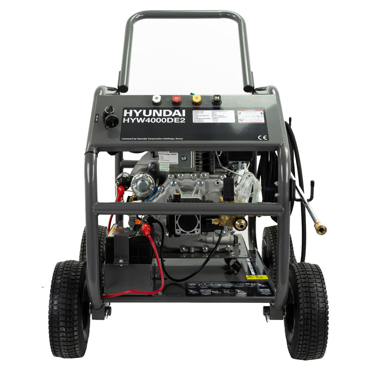 Hyundai 4000psi / 275 bar Diesel Pressure Washer, Annovi Reverberi Triplex Pump, 13L/min with 10m Hose | HYW4000DE2