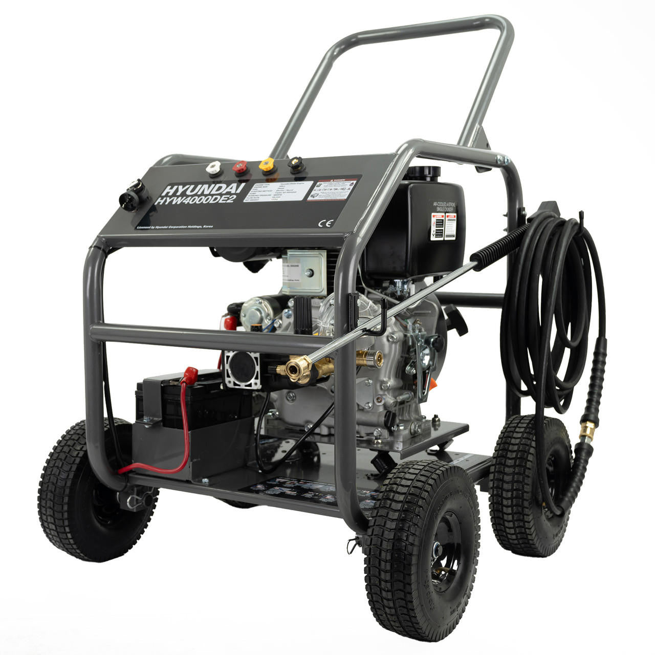 Hyundai 4000psi / 275 bar Diesel Pressure Washer, Annovi Reverberi Triplex Pump, 13L/min with 10m Hose | HYW4000DE2