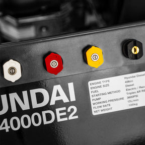 Hyundai 4000psi / 275 bar Diesel Pressure Washer, Annovi Reverberi Triplex Pump, 13L/min with 10m Hose | HYW4000DE2