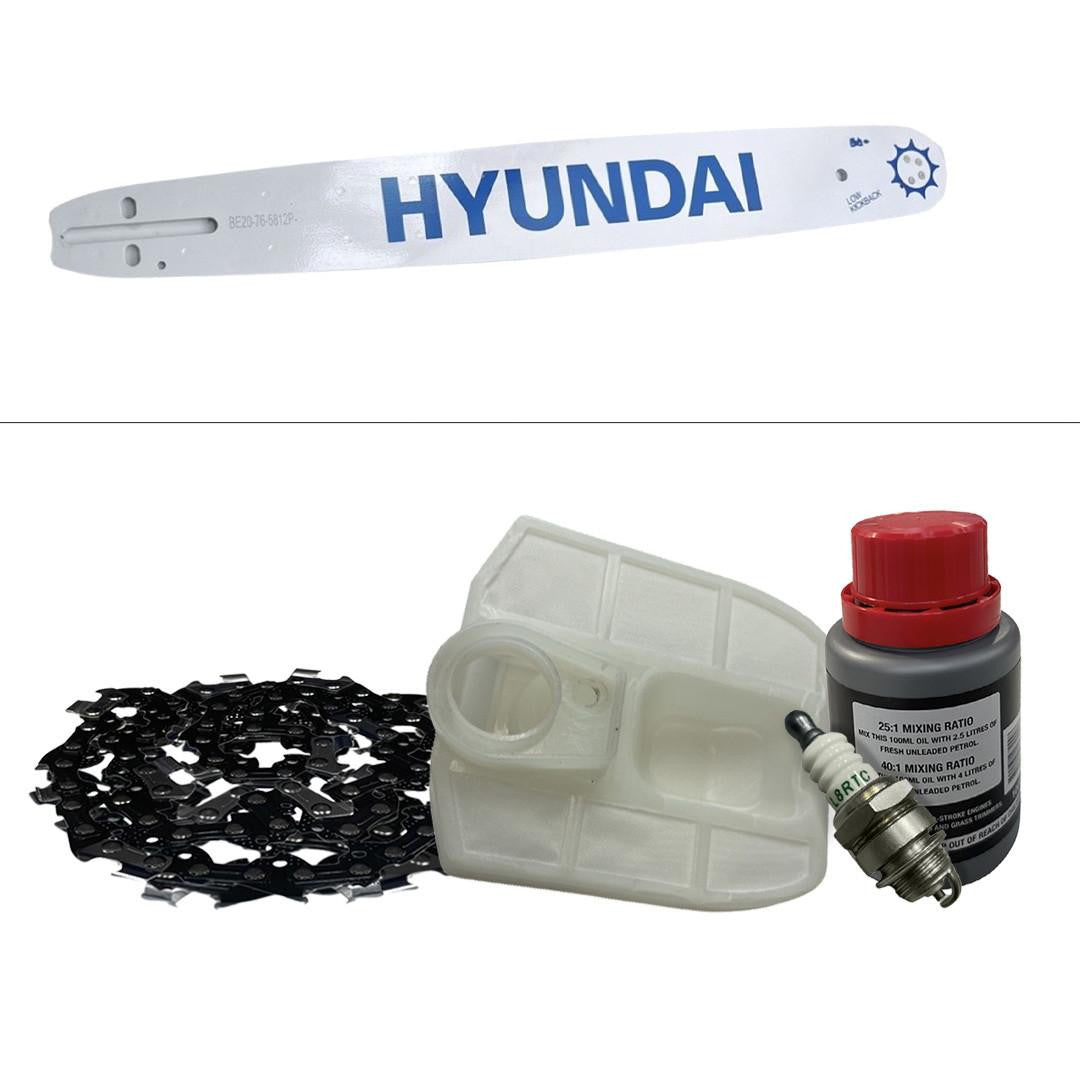 Hyundai 20" 50cm 62cc Petrol Chainsaw, 2-Stroke Easy-Start