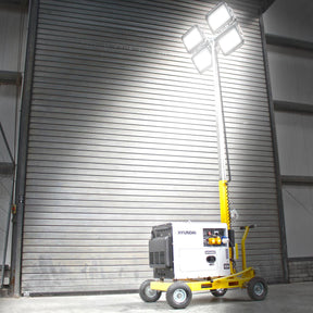 Hyundai 5.2kW Diesel Generator with 800W Evopower LED Mobile Lighting Tower | LT800+DHY6000SE