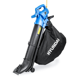Hyundai 3000w 3-in-1 Leaf Blower, Vacuum, Shredder, 6-Speed, 45L Large Collection Bag, Long 12m Cable | HYBV3000E2